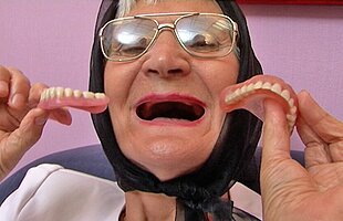75 year aged hairy grandma orgasms without dentures