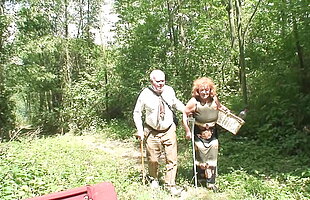 Helga 69 years old horny hairy cunt with thick hanging tits lets herself be banged wits the illustrious grandpa Outdoor